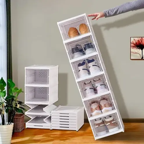FOLDABLE SHOE ORGANIZER STORAGE BOX (6 STEP)