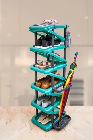 PREMIUM SHOE RACK (6 STEP)(GREEN & BLUE)