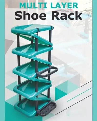 PREMIUM SHOE RACK (5 STEP)(GREEN & BLUE)