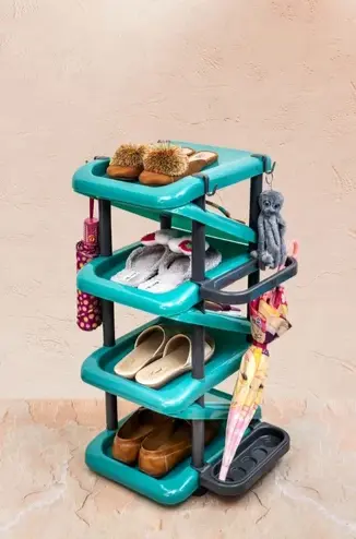 PREMIUM SHOE RACK (4 STEP)(GREEN & BLUE)