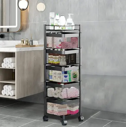[BG-202 A] ROTATING TROLLEY SQUARE 5 TIER 