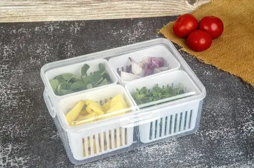 [BG-1113 B] 6 COMPARTMENT REFRIDGERATOR FOOD STORAGE CONTAINERS