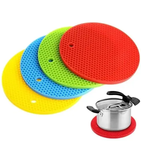 [BG-1505] ROUND SILICON HOT MAT (SET OF 4)