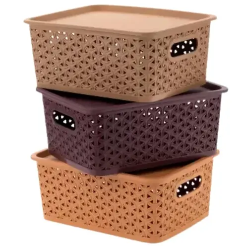 [BG-1507]  MULTIPURPOSE SOLITAIRE STORAGE BASKET (SET OF 3)