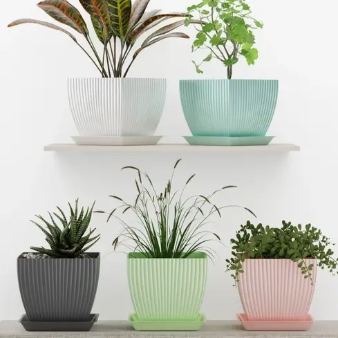 [BG-1601] SQUARE DESIGN FLOWER POT
