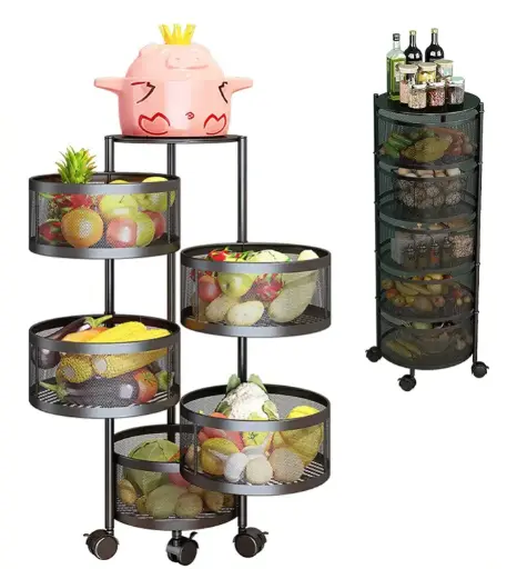 [BG-201 A] ROTATING TROLLEY ROUND 5 TIER