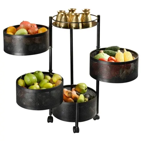 [BG-201 B] ROTATING TROLLEY ROUND 4 TIER 